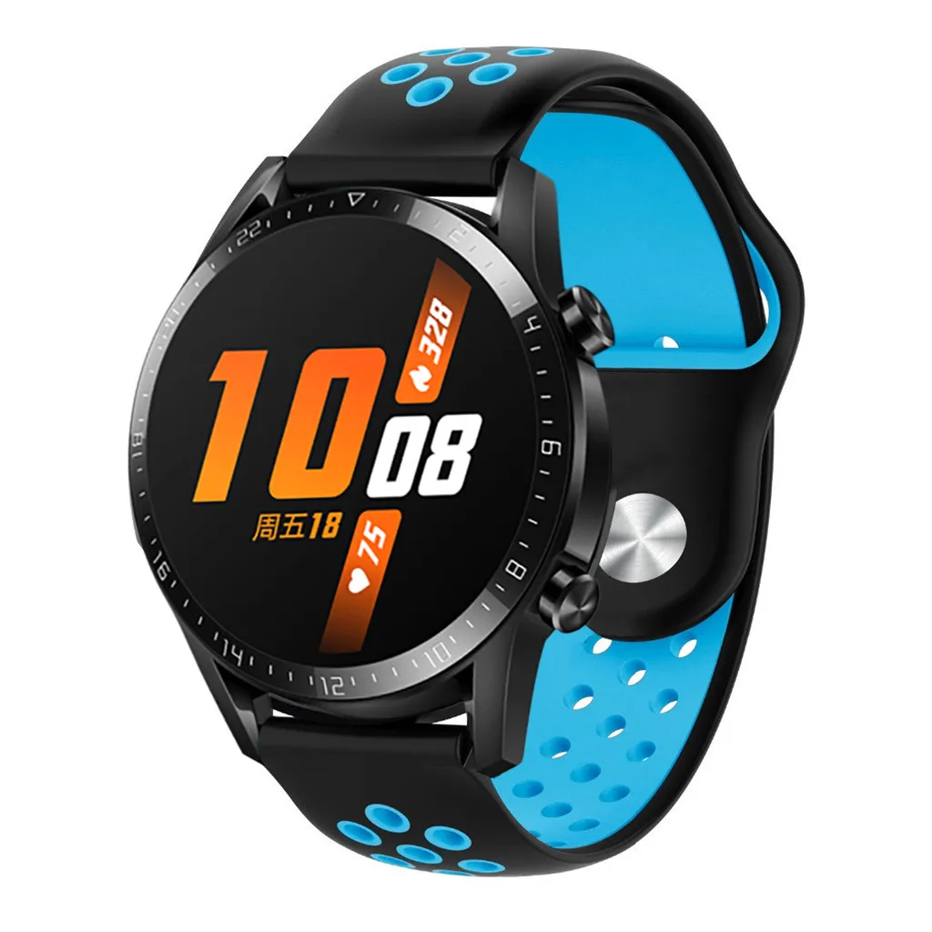 Для huawei Watch GT2 46 мм Замена спортивные силиконовые часы наручные умные часы с ремнем браслет аксессуары 22 мм для GT 2#921