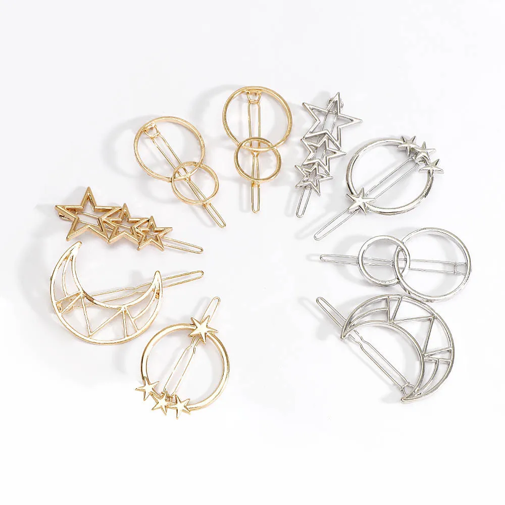 Модные женские заколки для волос с золотым/серебряным покрытием металлический