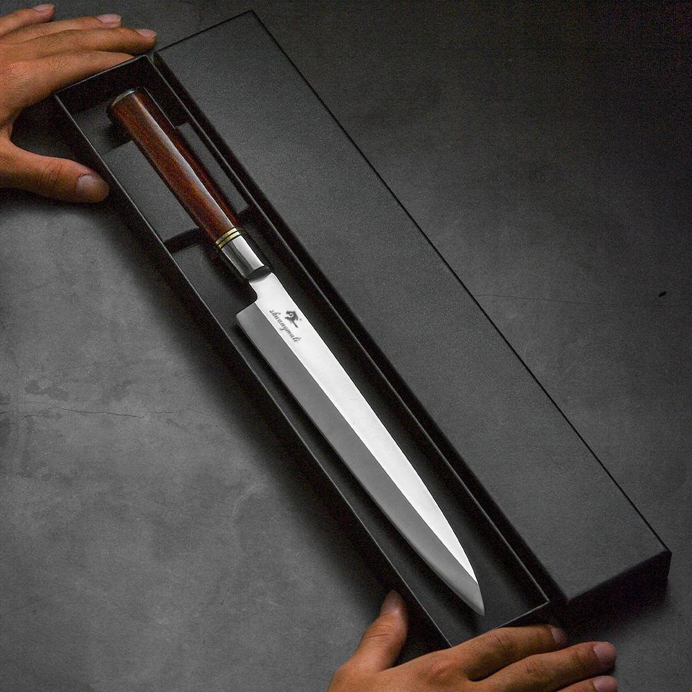 Hight Quality 10 inch Sushi Knife Japanese Yanagiba Salmon Knive Germany 1.4116 Steel With Dalbergia Handle | Дом и сад