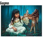 Алмазная вышивка с изображением индийской маленькой девочки, 3d картина для Стразы, картина из страз 5d сделай сам, квадратная круглая, мозаика из страз, вышивка крестиком