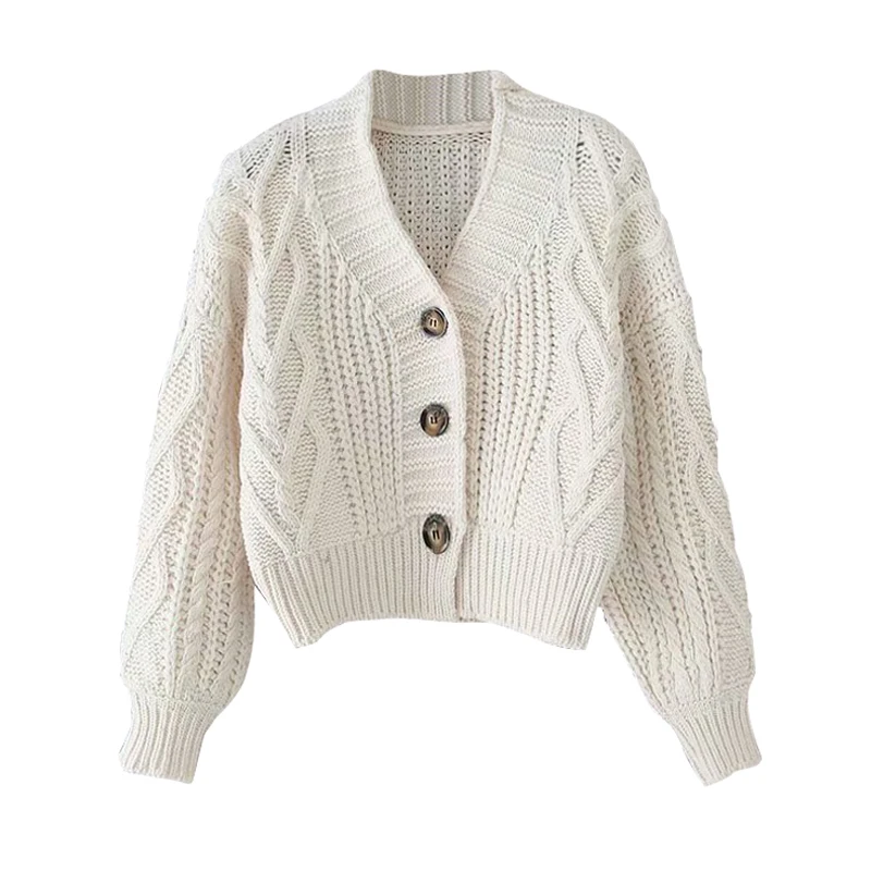 

Autumn Winter Women's Knit Cardigan Short Crop Tops Chic Students Loose Solid Color Single-Breasted Sweater Female