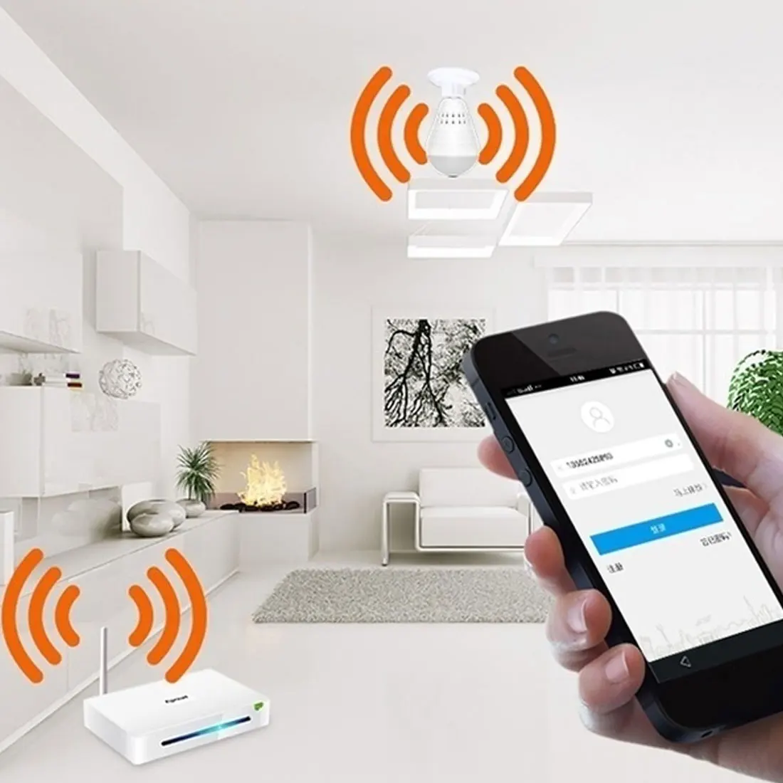 

LED Light 960P 1.3MP Wireless camera VR Panoramic Camera Home Security WiFi CCTV Fisheye Bulb Lamp Burglar 360 Degree IP Camera