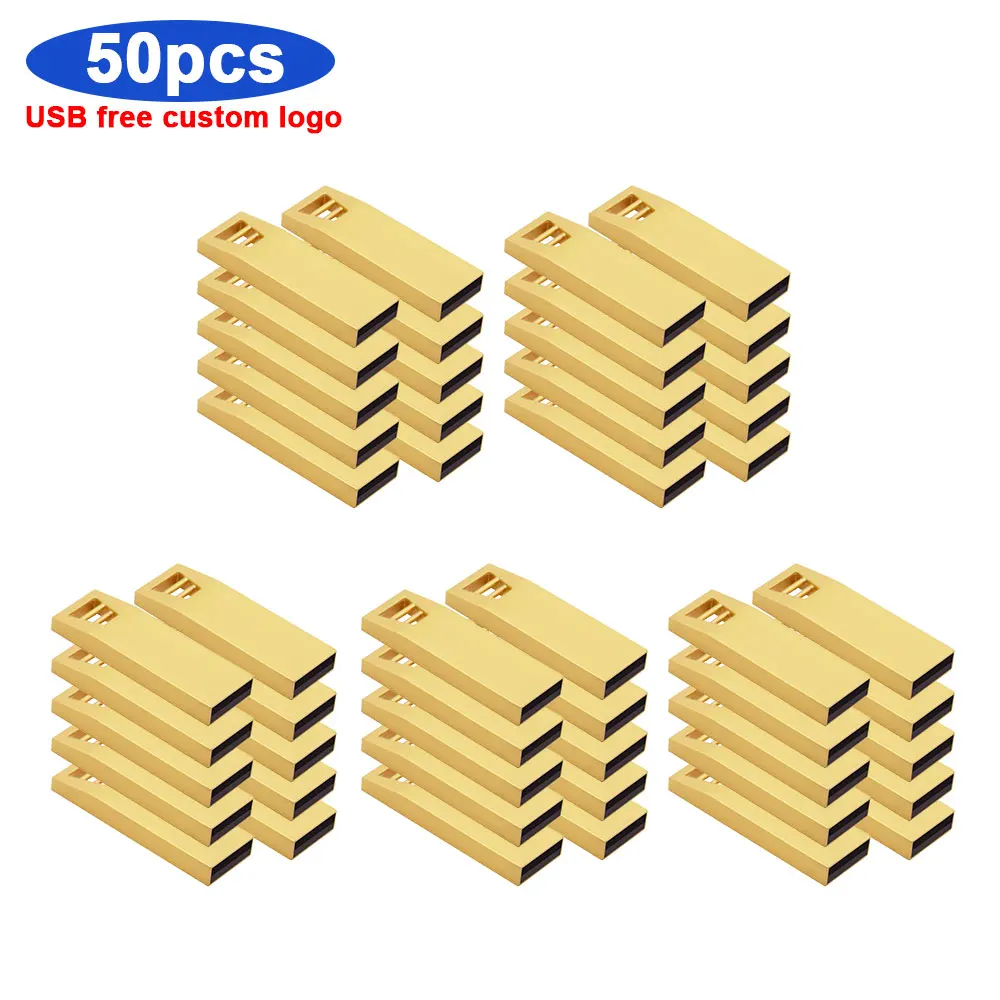 

50pcs free Custom logo metal USB 2.0 Flash Drive 128GB 8GB 4gb Drive Pen Drive 64GB 32GB 16GB Pendrive USB Memory Stick for PC