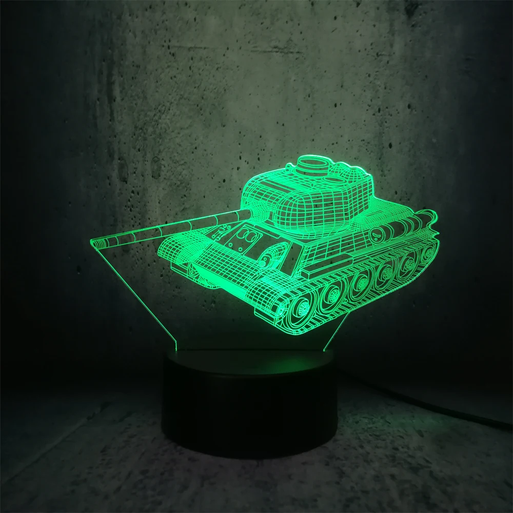 Крутой светильник ing Tank Модель 3D светодиодный Ночник крутые ребята лучший день