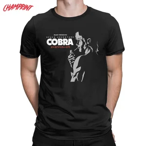 Space Adventure Cobra T Shirt Men 100% Cotton Funny T-Shirt Round Neck Anime Retro Tees Short Sleeve Clothing Unique