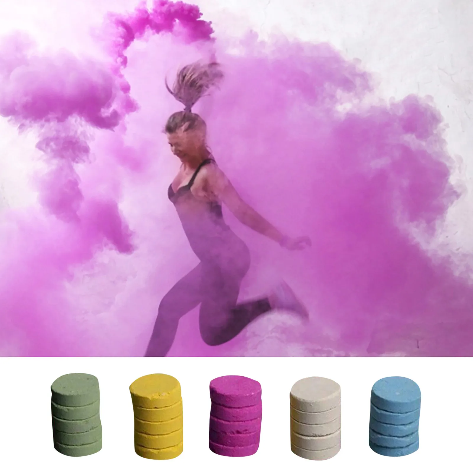 Красочные дымовые таблетки для сжигания смога эффект торта дымовая бомба