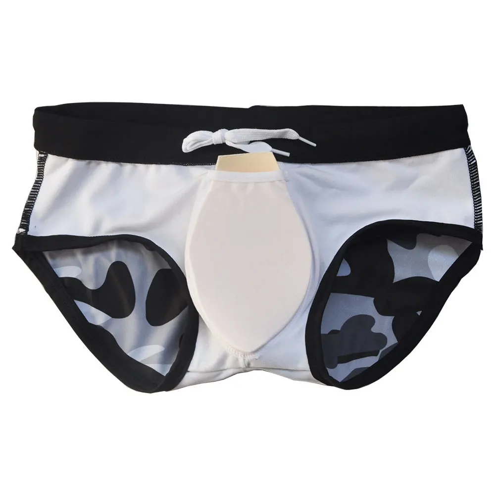

Camouflage Swimming Trunks Men's Swimsuit With Push Pad Europe And America Sexy Summer Swimming Sports Low Waist Beach Spa Pants