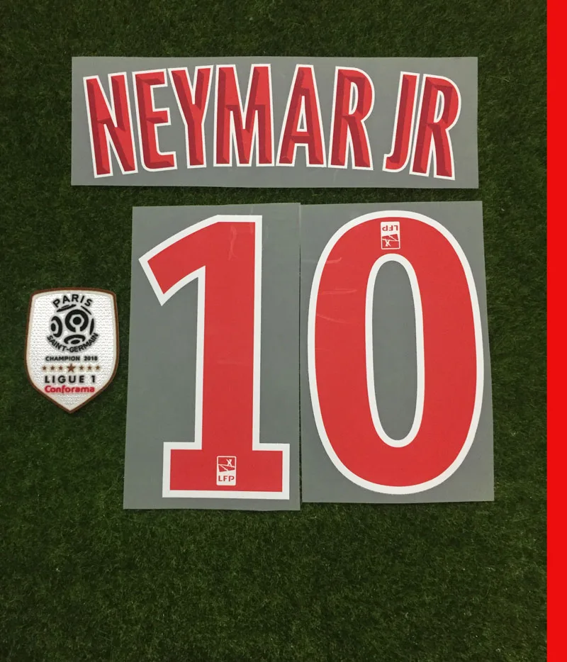 2018 2019 MBAPPE #7 Nameset #10 NEYMAR JR имя номер Ligue 1 Чемпион патч + значок OOREDOO|Заплатки| |