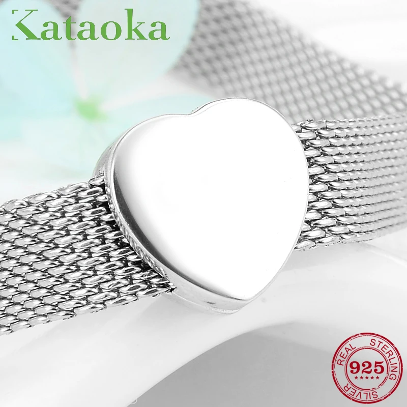 Женский подарок серебро 925 пробы вечная любовь сердце шармы клипсы бусины для