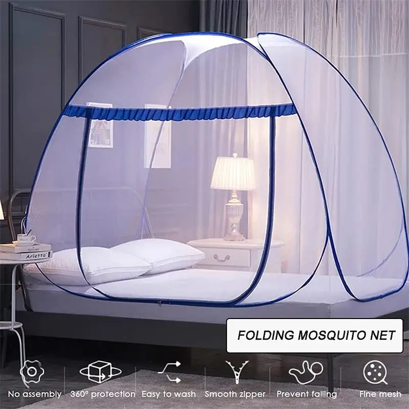 

2021new Camping magic Mosquito Net Installation-free Foldable With zipper Bunk Breathable Netting Tent Mosquito Net Outdoor Tent