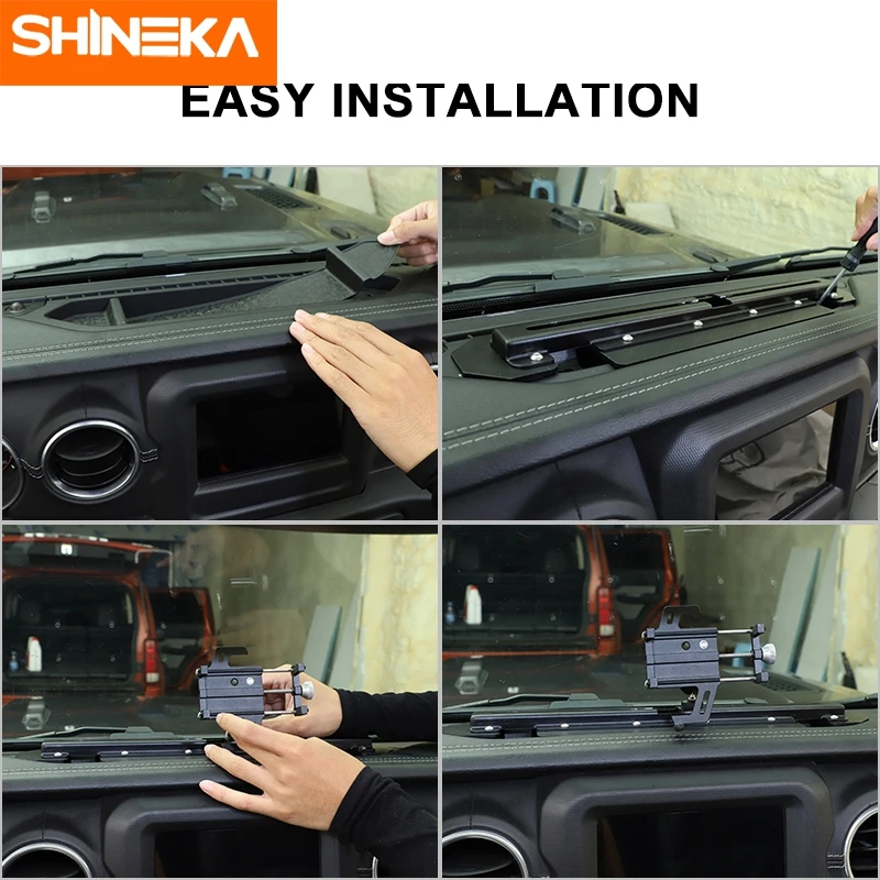 shineka gps bracket for jeep gladiator jt 2018 2021 car mobile phone support holder accessories for jeep wrangler jl 2018 2021 free global shipping