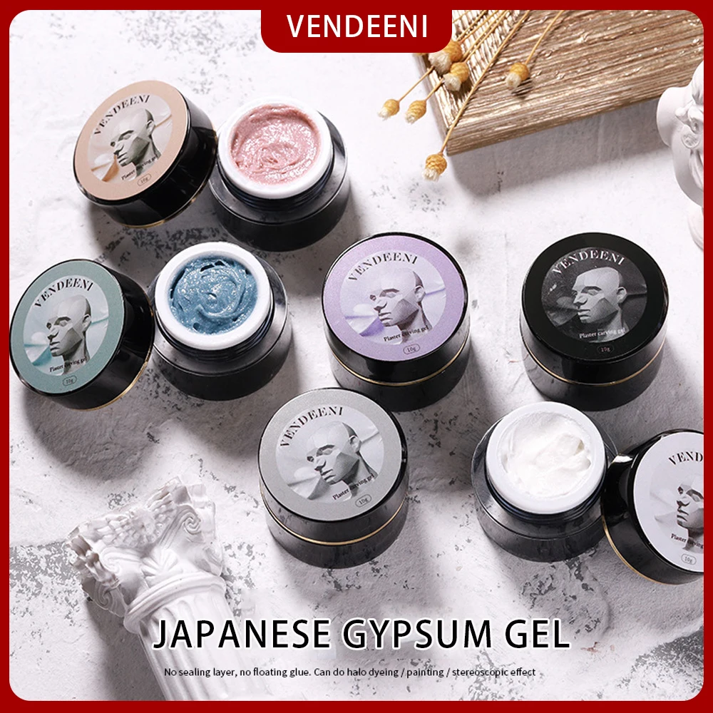 

Vendeeni 3D Drawing Gel Nail Art Plaster Effect Sand Texture Gel Polish UV No Need Top Coat Nail Art Gel Polish Gypsum Varnish