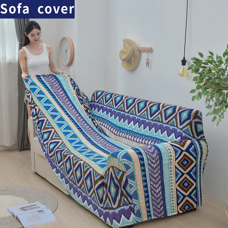 

Bohemia Prints Elastic Couch Covers Four Seasons Universal Sofa Cover Sectional Non-slip Stretch Couch Slipcover for Living Room