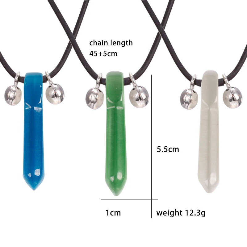 

Classic Geometric Column Necklace Blue Green White Alloy Metal Pendant Hot Selling Fashion Men And Women Leather Cord Choker