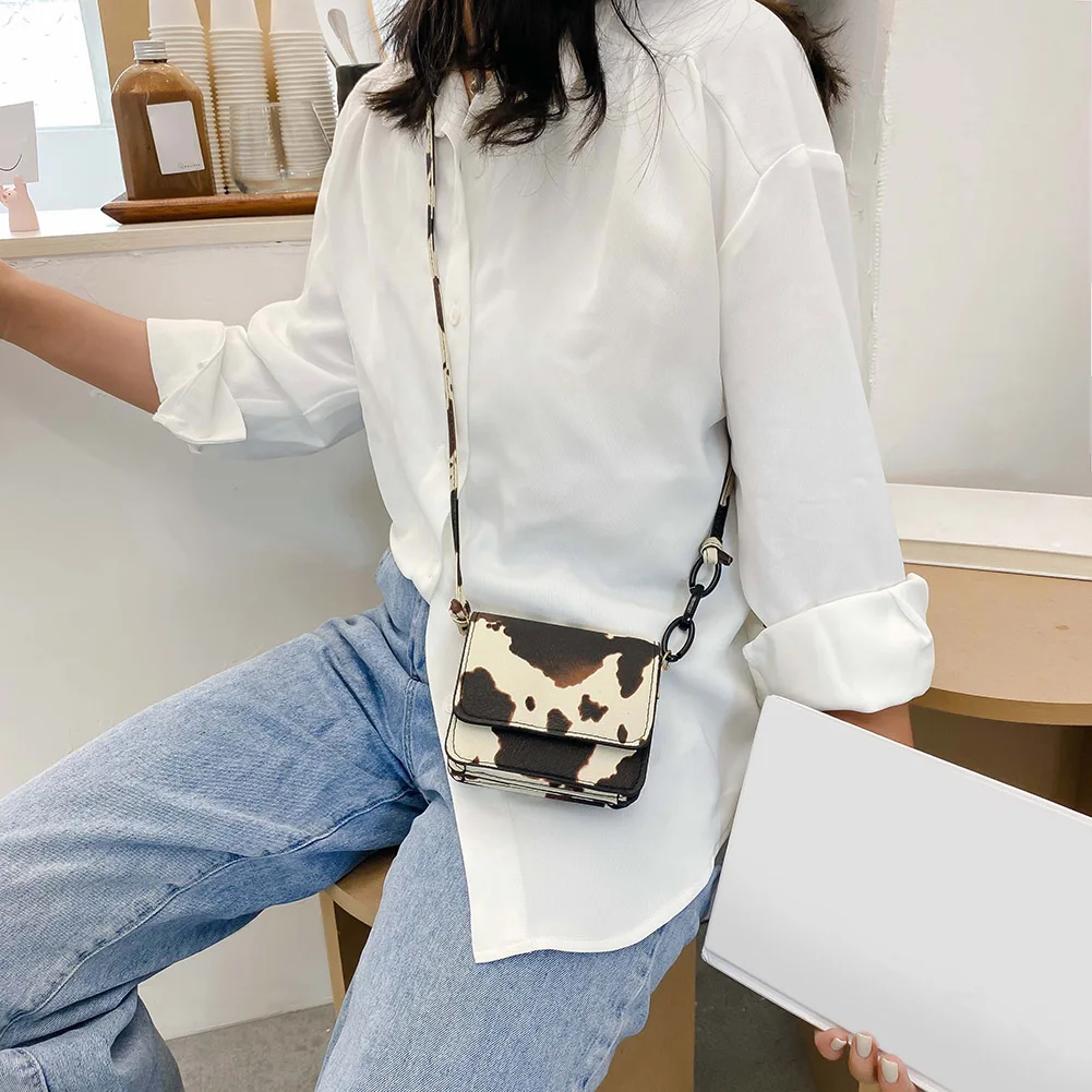 

Fashion Animal Pattern PU Women Crossbody Handbags Acrylic Chain Shoulder Bags Multi-functional Female Festival Gifts
