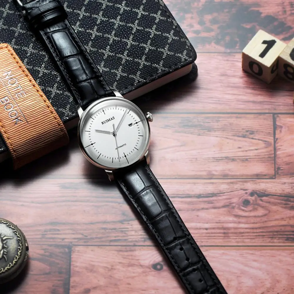 Оригинальные новые автоматические японские механические часы Ruimas Miyota тонкие