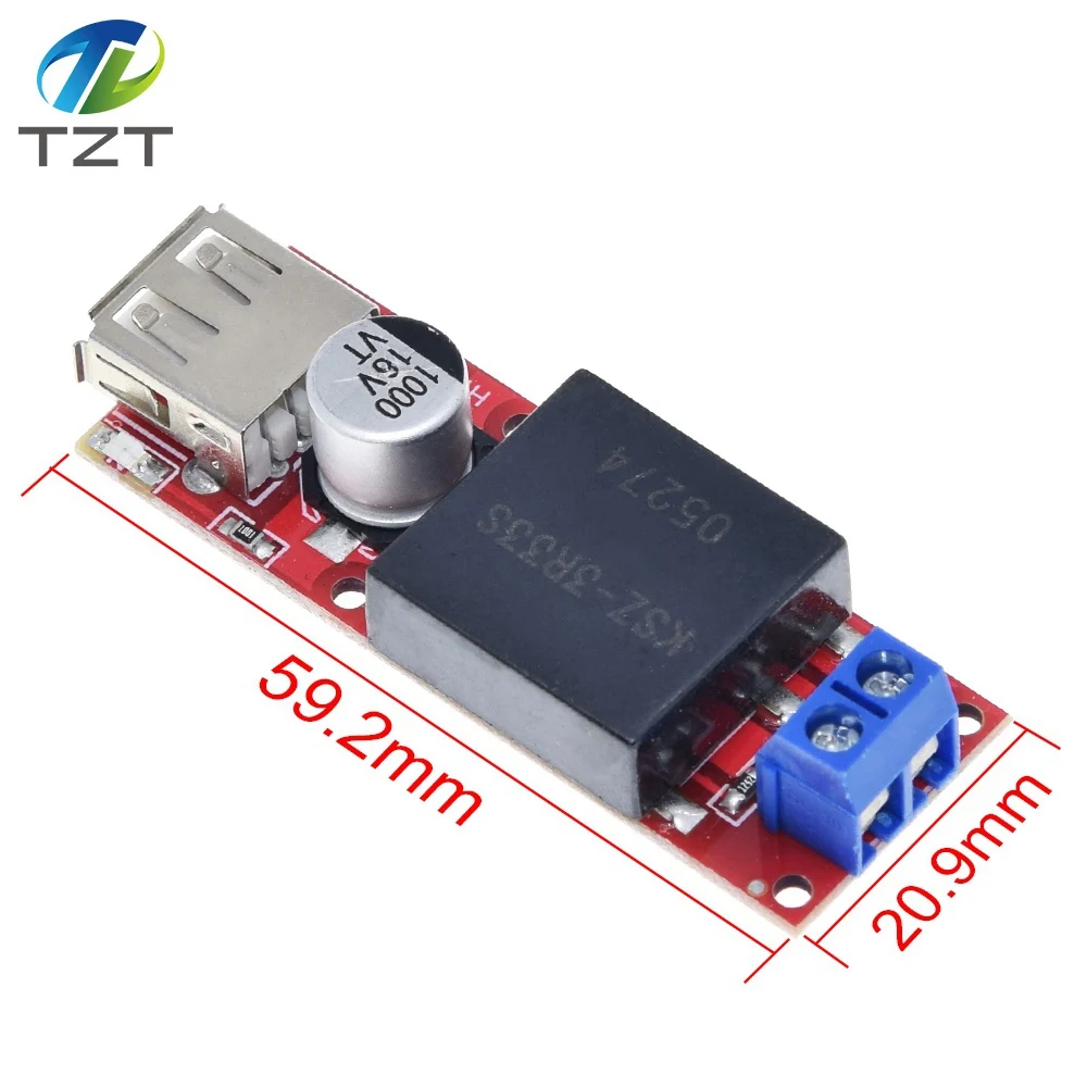TZT 5 в USB-выходной преобразователь постоянного тока 7-24 В 3 А понижающий модуль KIS3R33S
