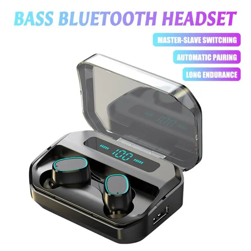 M8 наушники-вкладыши TWS с 5 0 Bluetooth наушники беспроводные мини активной функцией