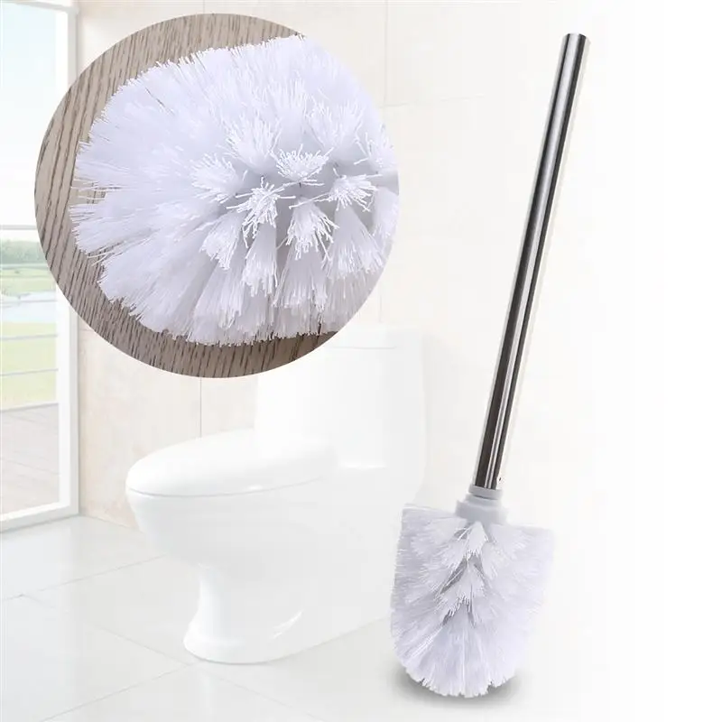 

3pcs Stainless Steel WC Bathroom Cleaning Toilet Brush Head Holder Chrome