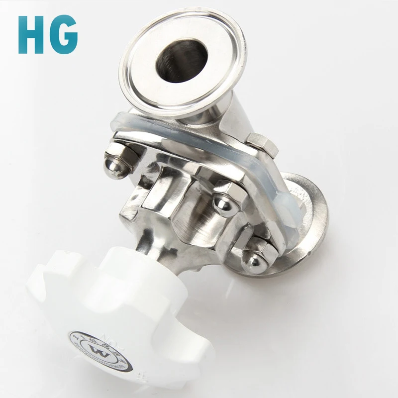 Мембранный клапан из нержавеющей стали SS316L санитарный зажим с тремя клапанами 19