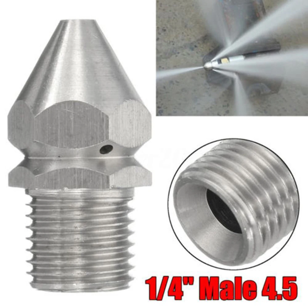 

Cleaning Nozzle Pressure Washer Drain Sewer Cleaning Pipe Spray Nozzle 4 Jet Garden Accessories Tools High Quality Forward hole