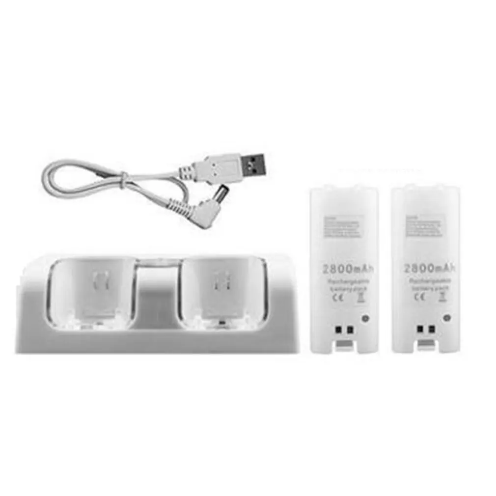 For Nintend WII Remote Controller Charger Charging Dock Station +2 Batteries Game Accessories | Электроника