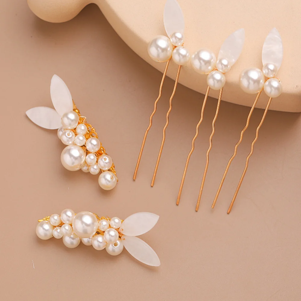

1 Set Pearl Hair Accessories Bride Hair Accessories Hair Comb Clip Hairpin Set