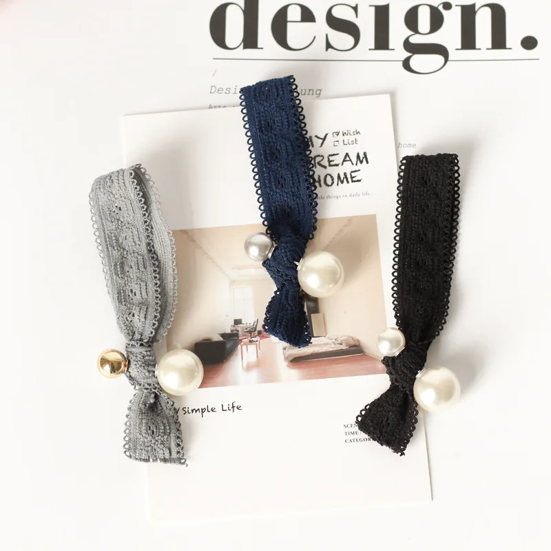 

pearl hair circle headrope simple Sen female personality tie hair jewelry leather band Korean head jewelry wholesale