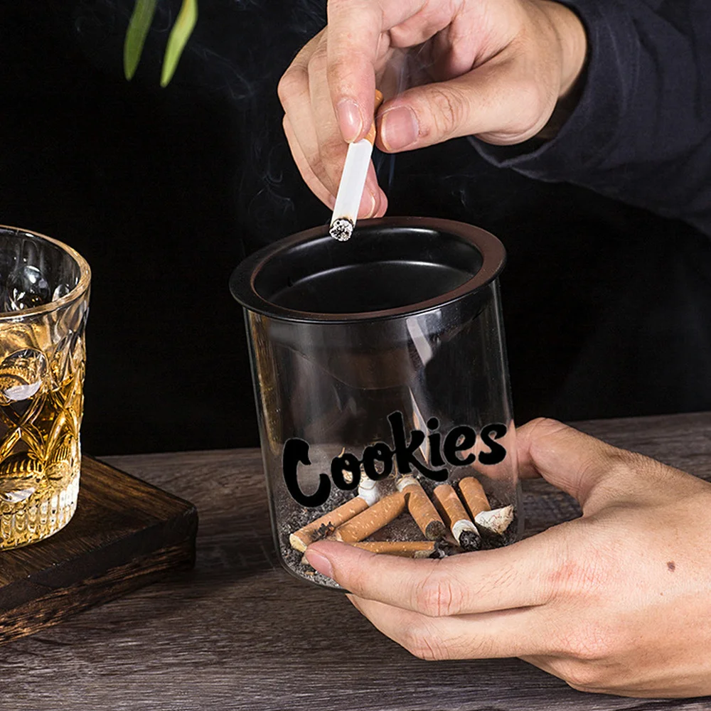 

Cookies Windproof Ashtray Living Room Office Trend Nordic Stainless Steel Cigarette Anti Ash Tray Fly Ash Smoking Accessories