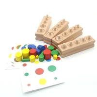 montessori wooden toy colorful blocks with colored cylinders montessori preschool educational learning toys for children j2966y