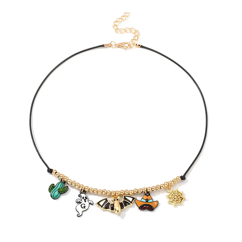 Хэллоуин серии ожерелье для женщин новый модный личности кактус привидение паук