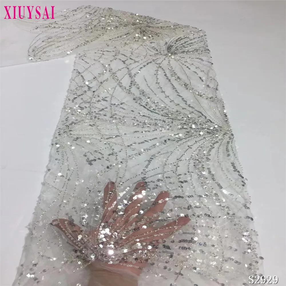 

Новинка 2021, французское нигерийское кружево, высококачественная ткань из бисера ручной работы, Африканское кружево, ткань для свадебного п...