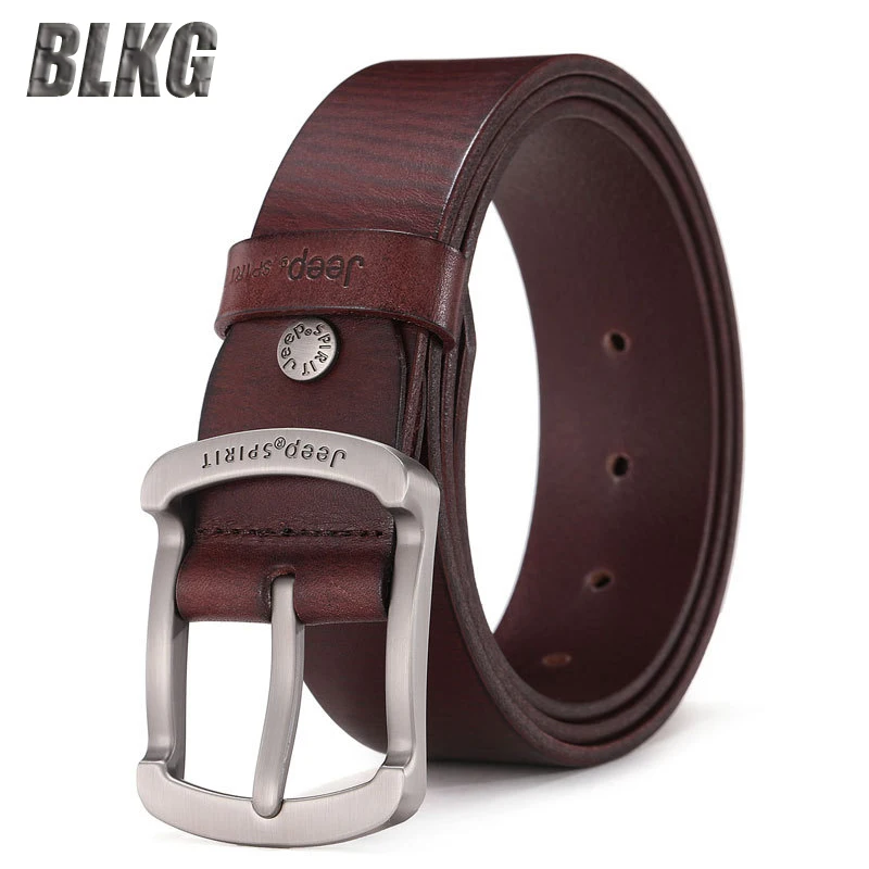 

Luxury Brand Genuine Leather Belt Men Smart Casual First Layer Cowskin Designer Waist Belt Pin Buckle Belt For Men 105-125cm