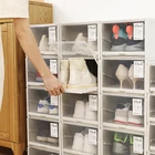 Прозрачная коробка для обуви, органайзер для обуви, водонепроницаемые и пыленепроницаемые ящики для хранения высоких каблуков, кроссовок, комбинированный чехол для хранения