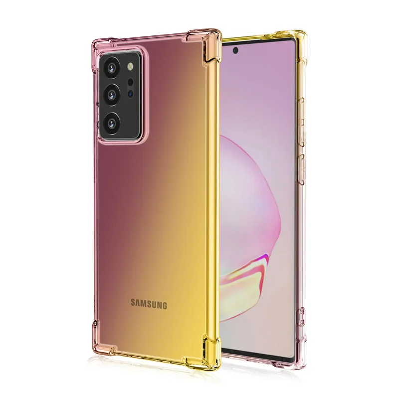 

Ultra Slim Double Color Gradient Case for Samsung Galaxy Note 20 Note10 S8 S9 S10 S20 Plus S7 dege A21s S20 Ultra Silicone Case
