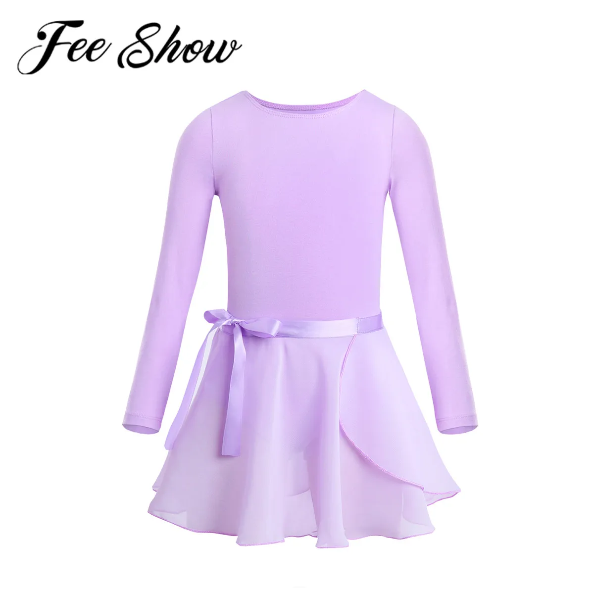 Детское шифоновое гимнастическое трико с юбкой костюм для девочек балетное