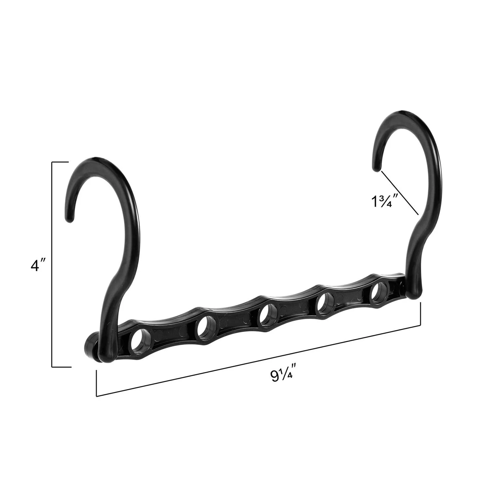 

6pc Coat Hanger, Portable Household Closet Organizer Plastic Hook Storage Rack for Clothing, Black