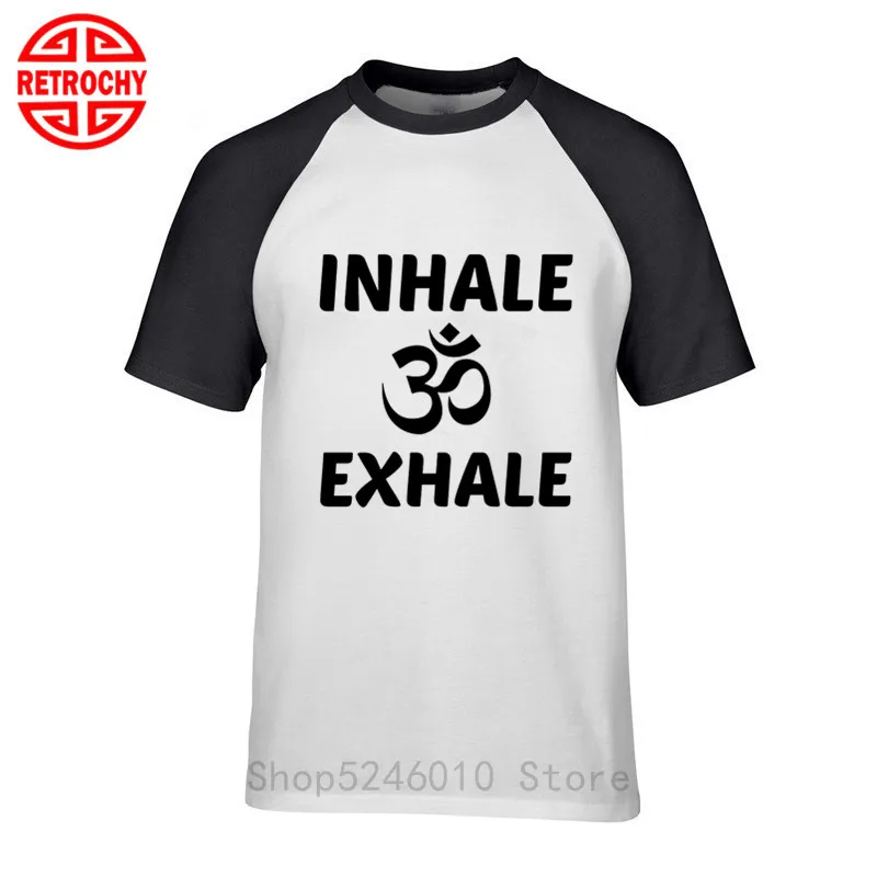 Футболки с логотипом йоги на вдохе выдохе индийский Будда Мужская футболка
