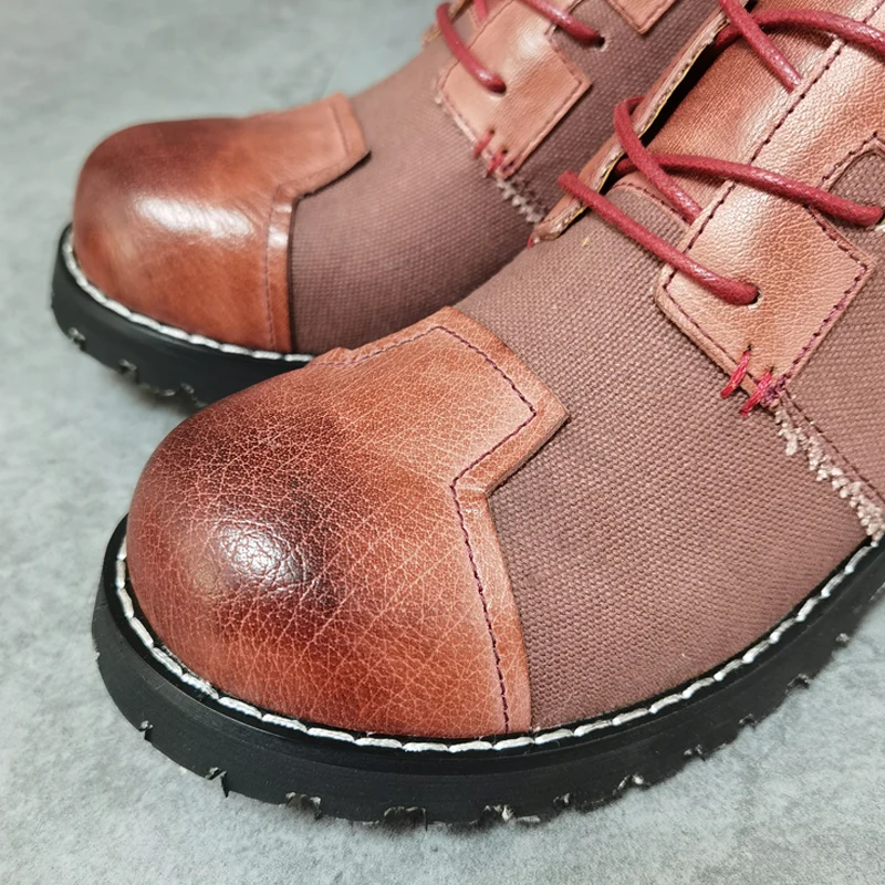 Мужские парусиновые туфли на платформе со шнуровкой