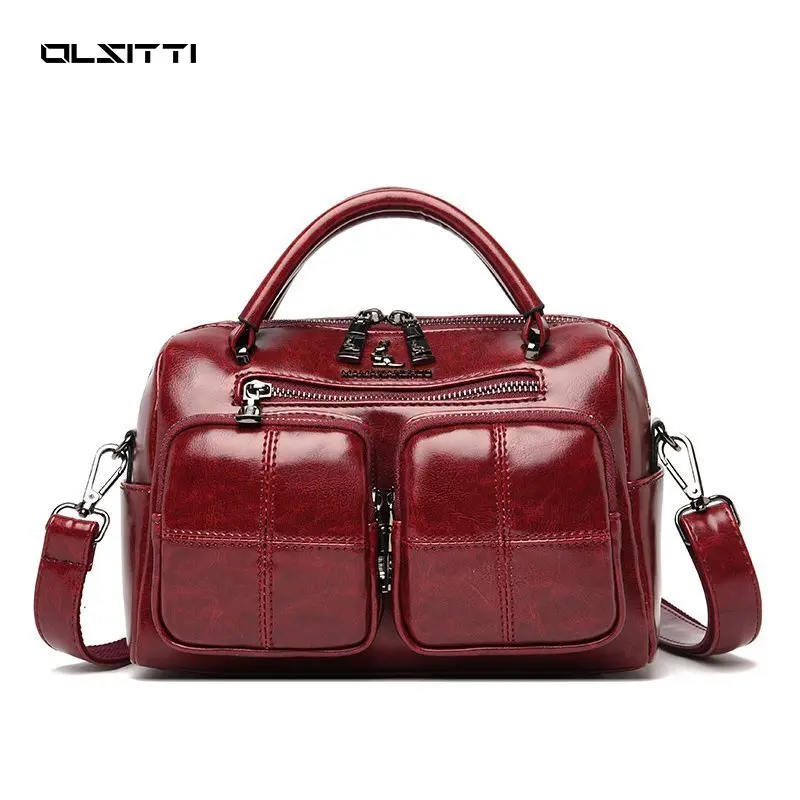 Однотонные сумки на плечо из искусственной кожи в стиле ретро для женщин 2021