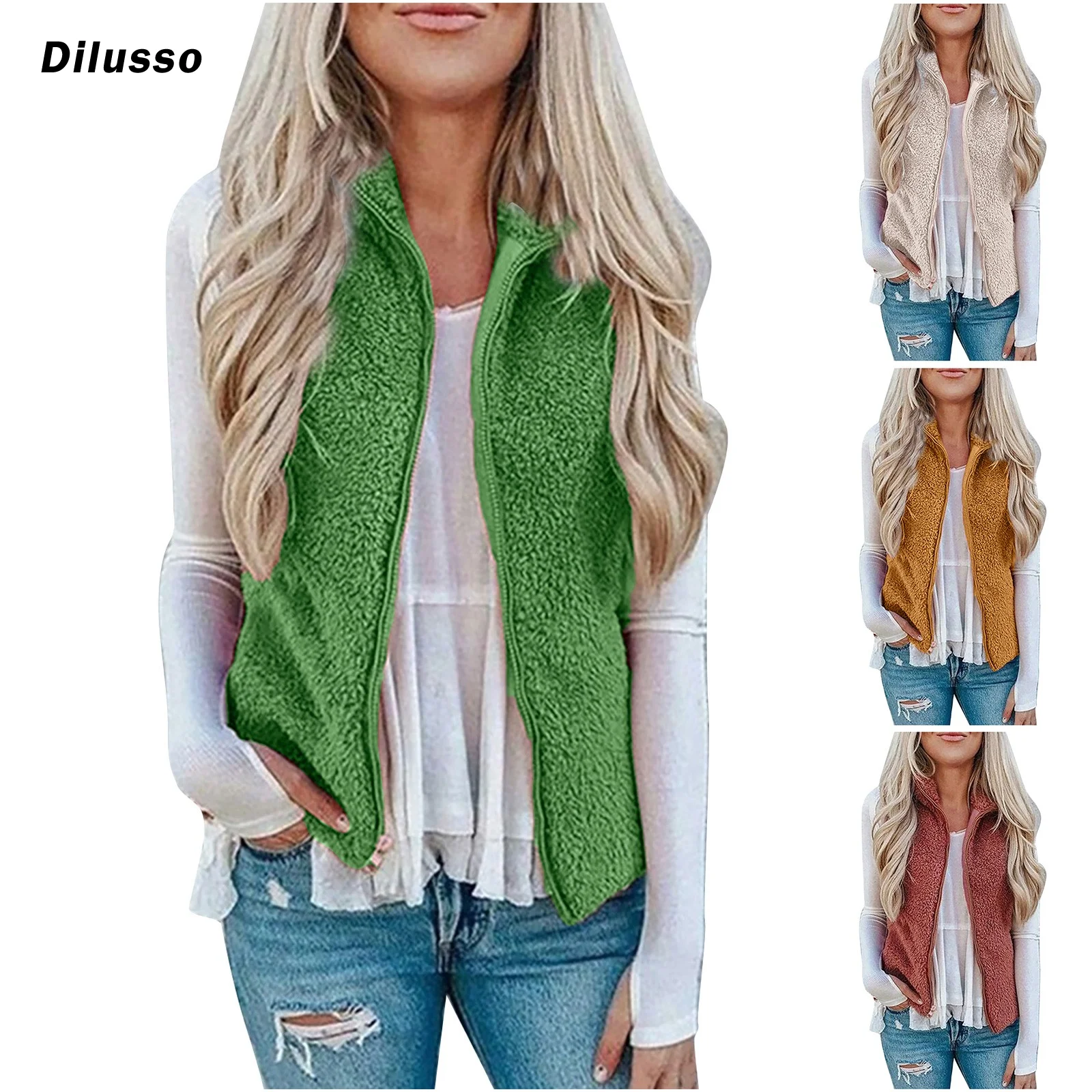 Женский жилет зимняя теплая толстовка верхняя одежда повседневное пальто куртка