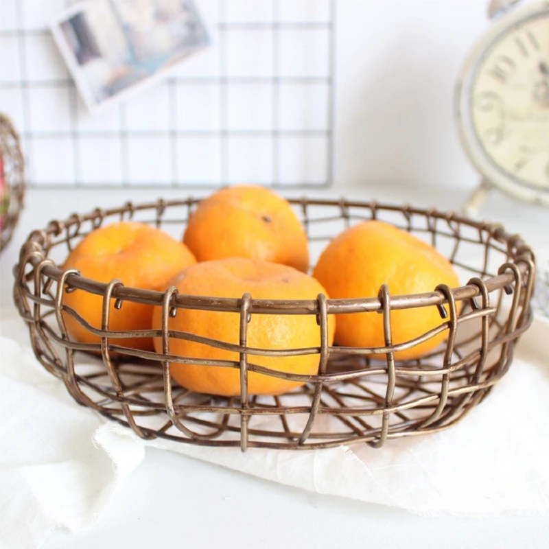 

Handmade vintage style copper storage basket fruit baske