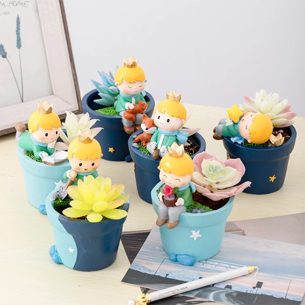 Креативные милые горшки для растений и суккулентов маленьких мальчиков