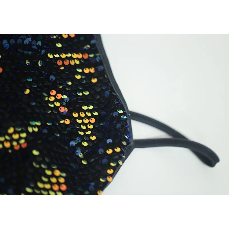 Sexy Spaghetti Straps Sequin Dress Party Slinky Bodycon Mini Dresses Woman Night Backless Plus Size 2XL | Женская одежда