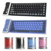 new wireless bluetooth keyboard foldable roll up silent 87key keypads soft silicone flexible teclado for pc huawei iphone tablet
