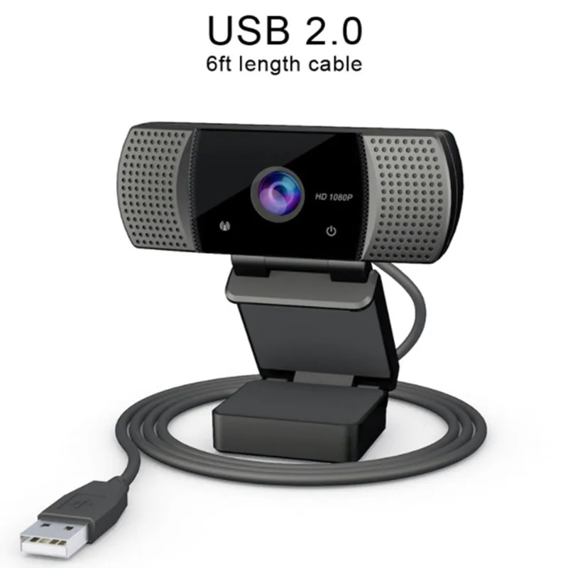 

Webcam 1080P Full HD 4K Wide-Angle USB Webcam with Privacy Cover Suitable for Computer PC Meeting Webcam