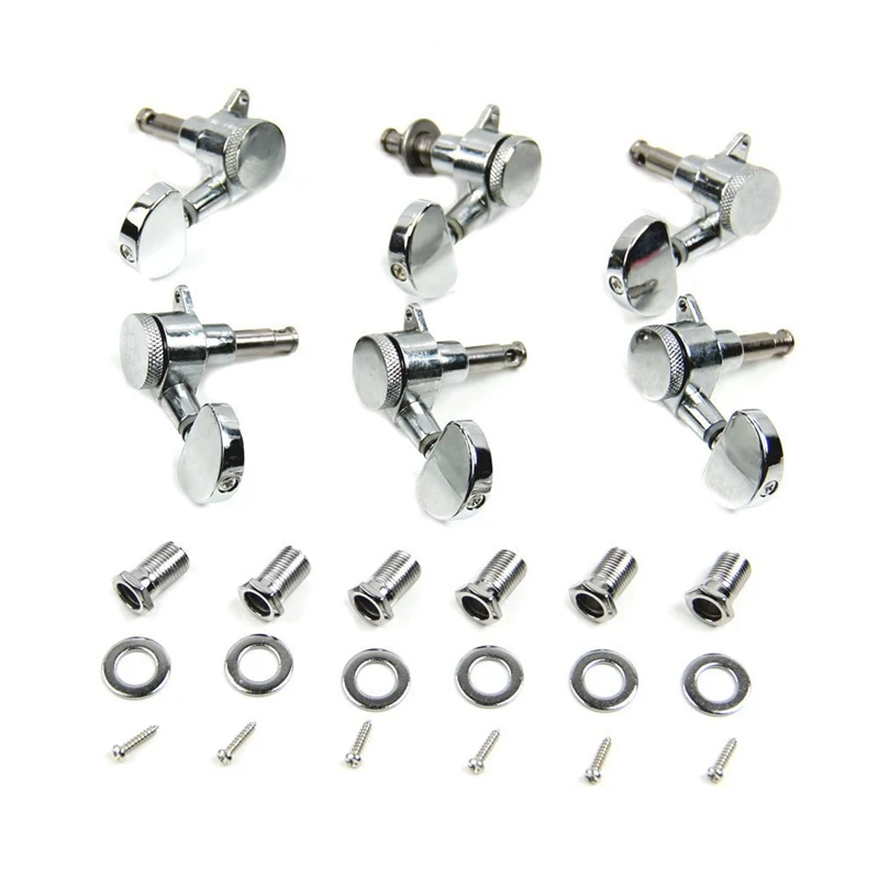 

Silver Chrome Locking Guitar Tuners Pegs tuning Machine Heads 3R3L Guitar
