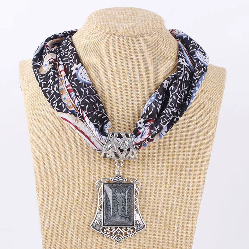 Женские модные цветочные шарфы женские шарф с ожерельем Boho пляжное Кольцо Шаль