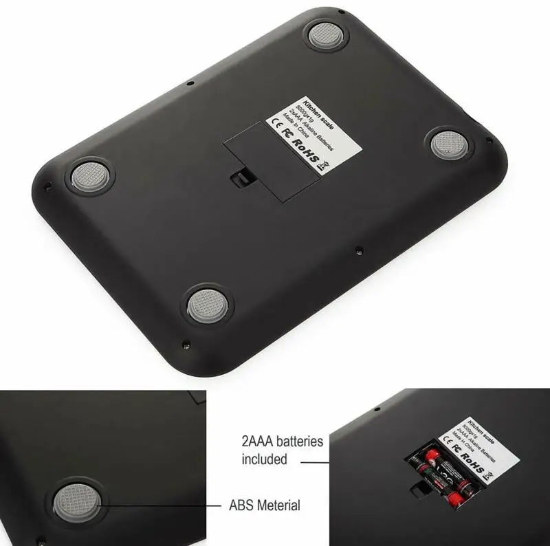 

Digital Kitchen Scale 22lb/0.04 ounce 10KG/1G Slim Electronic Stainless Steel