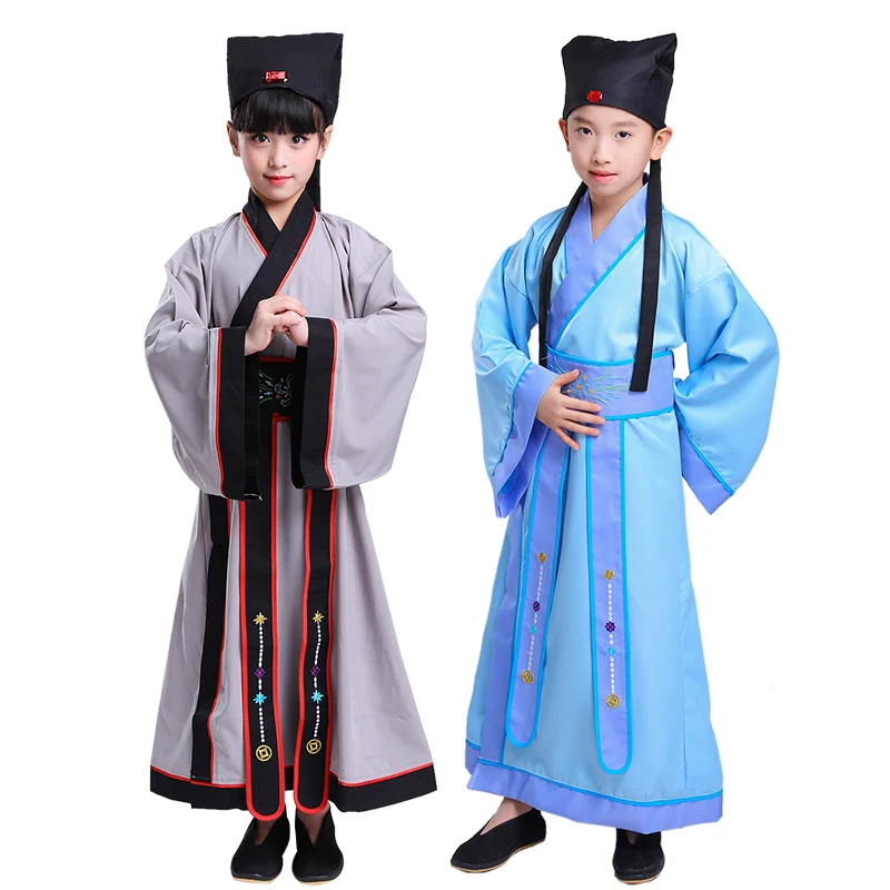 Детские костюмы, Hanfu, для мальчиков и девочек, в китайском стиле, для чтения, выступления, детская танцевальная одежда, костюмы